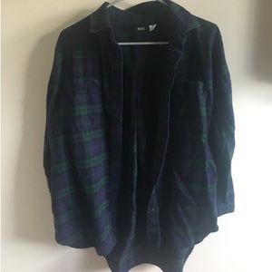UO green and blue flannel